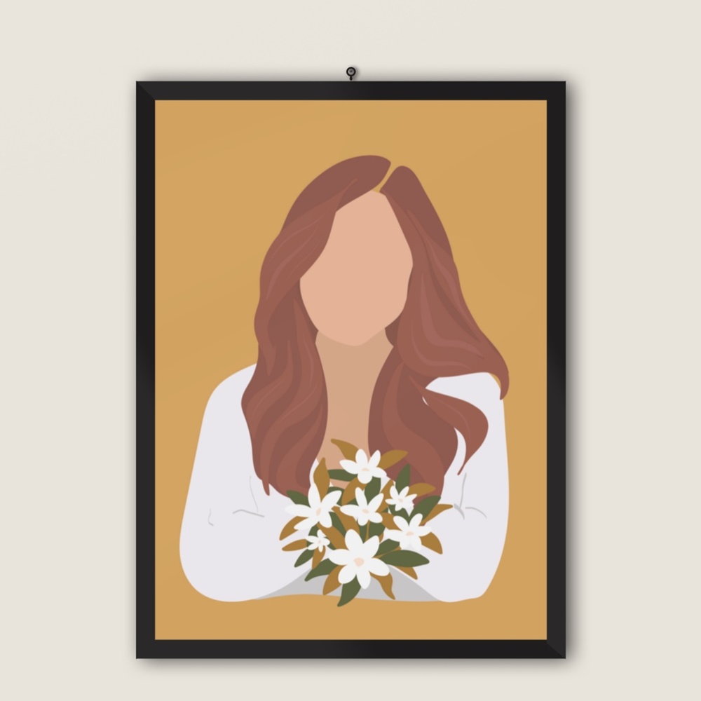 Wall Art Boho Woman Print Illustration Unframed - Picture 8 of 14